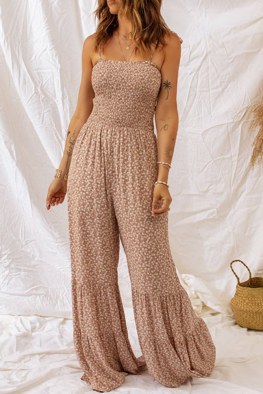 Floral Bell Bottom Jumpsuit - Rugged Wrangler