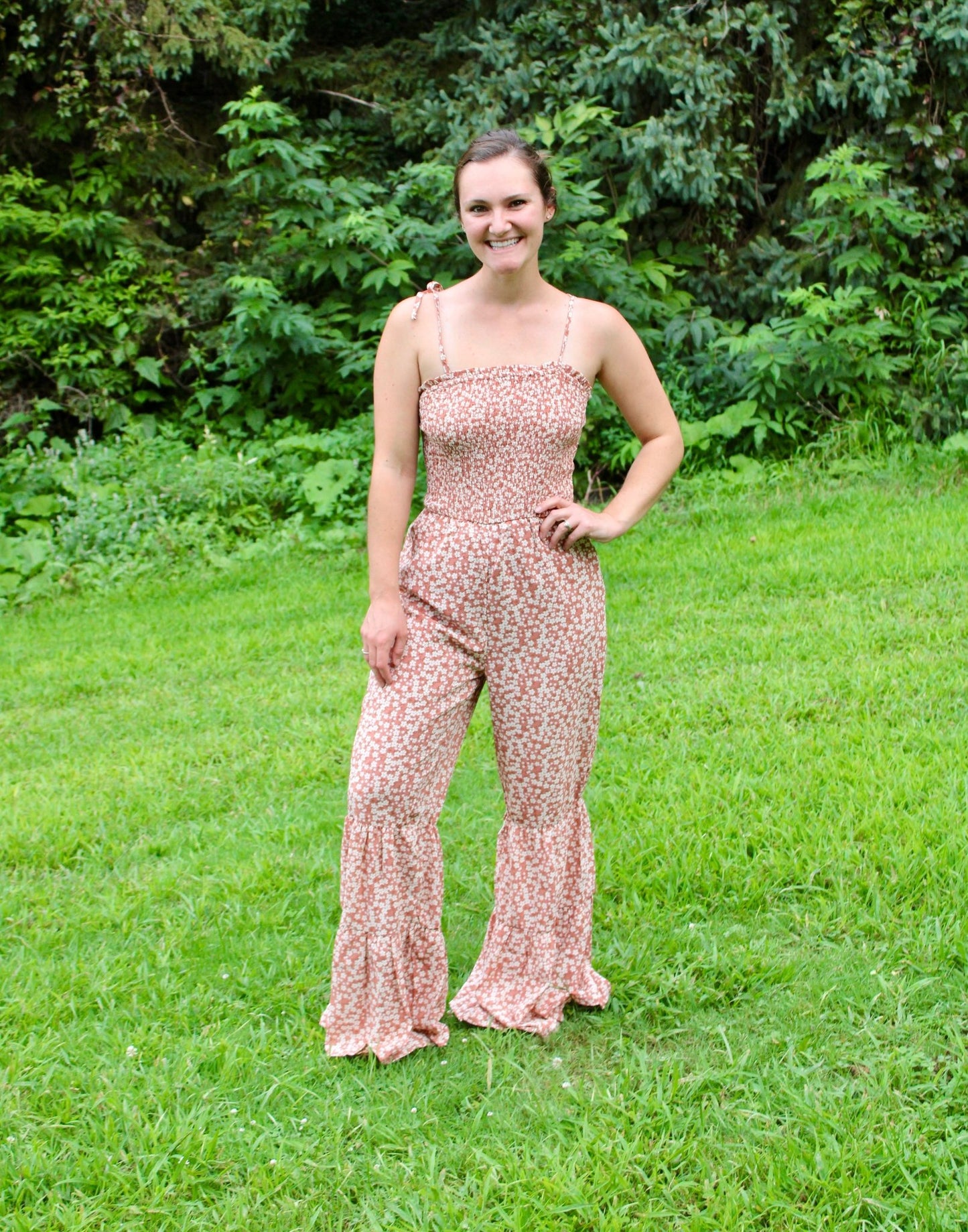 Floral Bell Bottom Jumpsuit - Rugged Wrangler