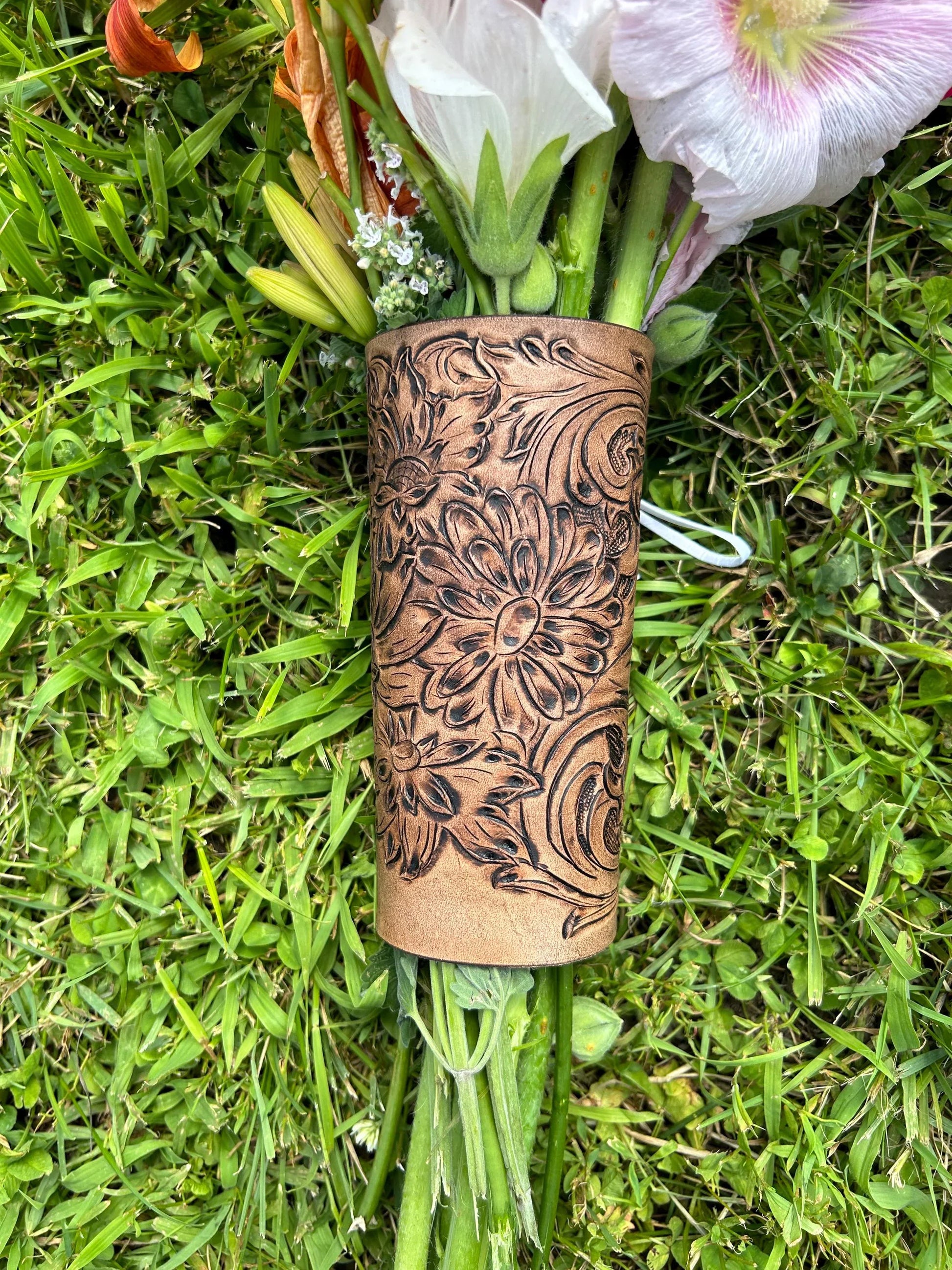 Custom Tooled Wedding Bouquet Wrap - My Store