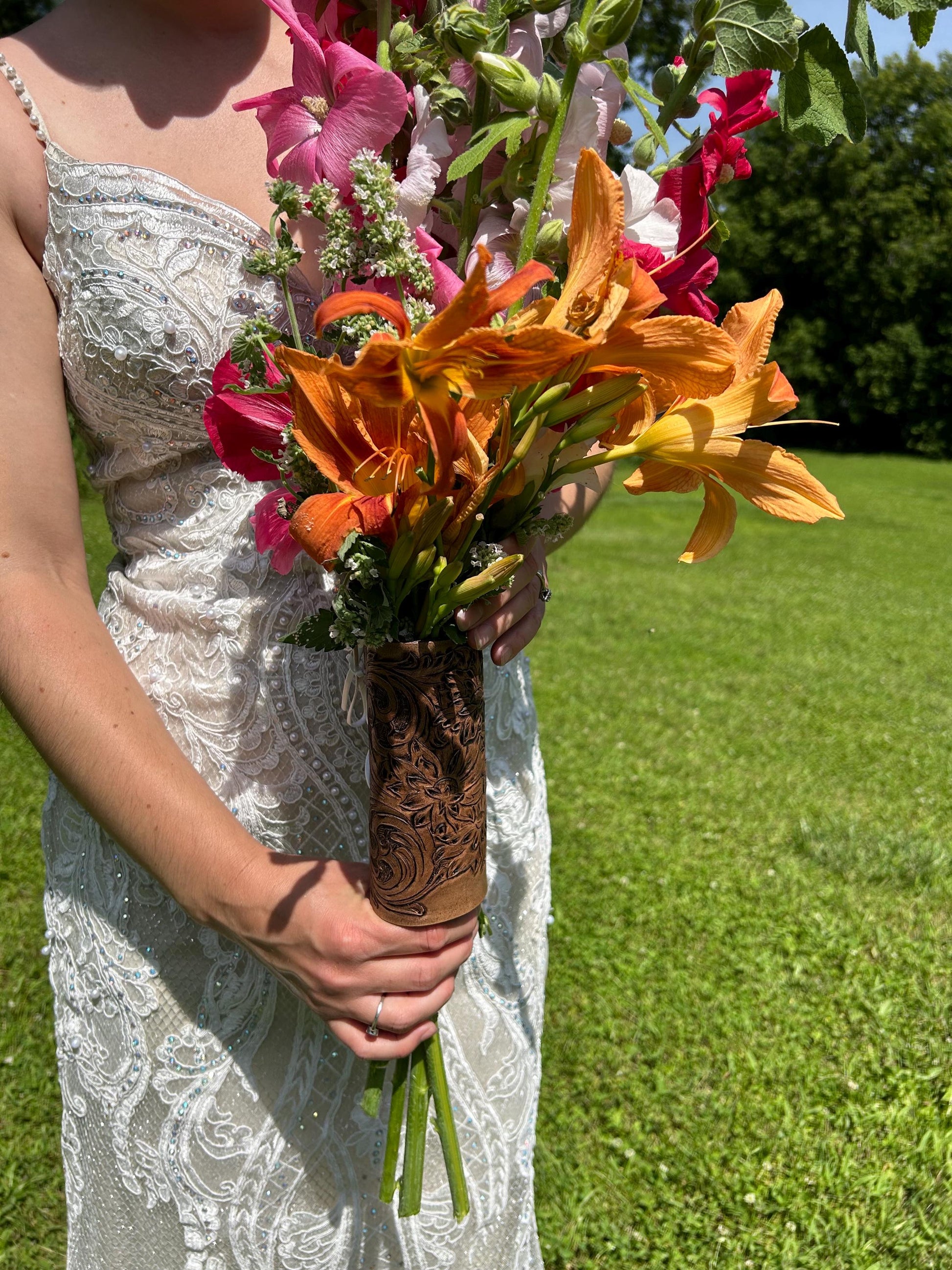 Custom Tooled Wedding Bouquet Wrap - My Store