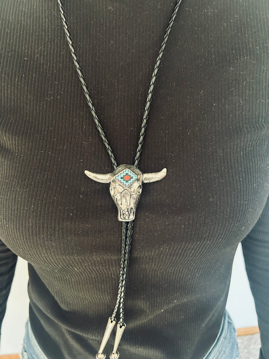 Cow Skull Bolo Tie