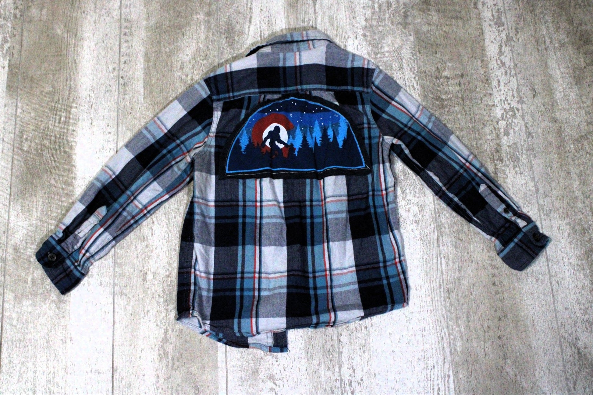 Colorado Big Foot Upcycled Kids Graphic Flannel - Rugged Wrangler