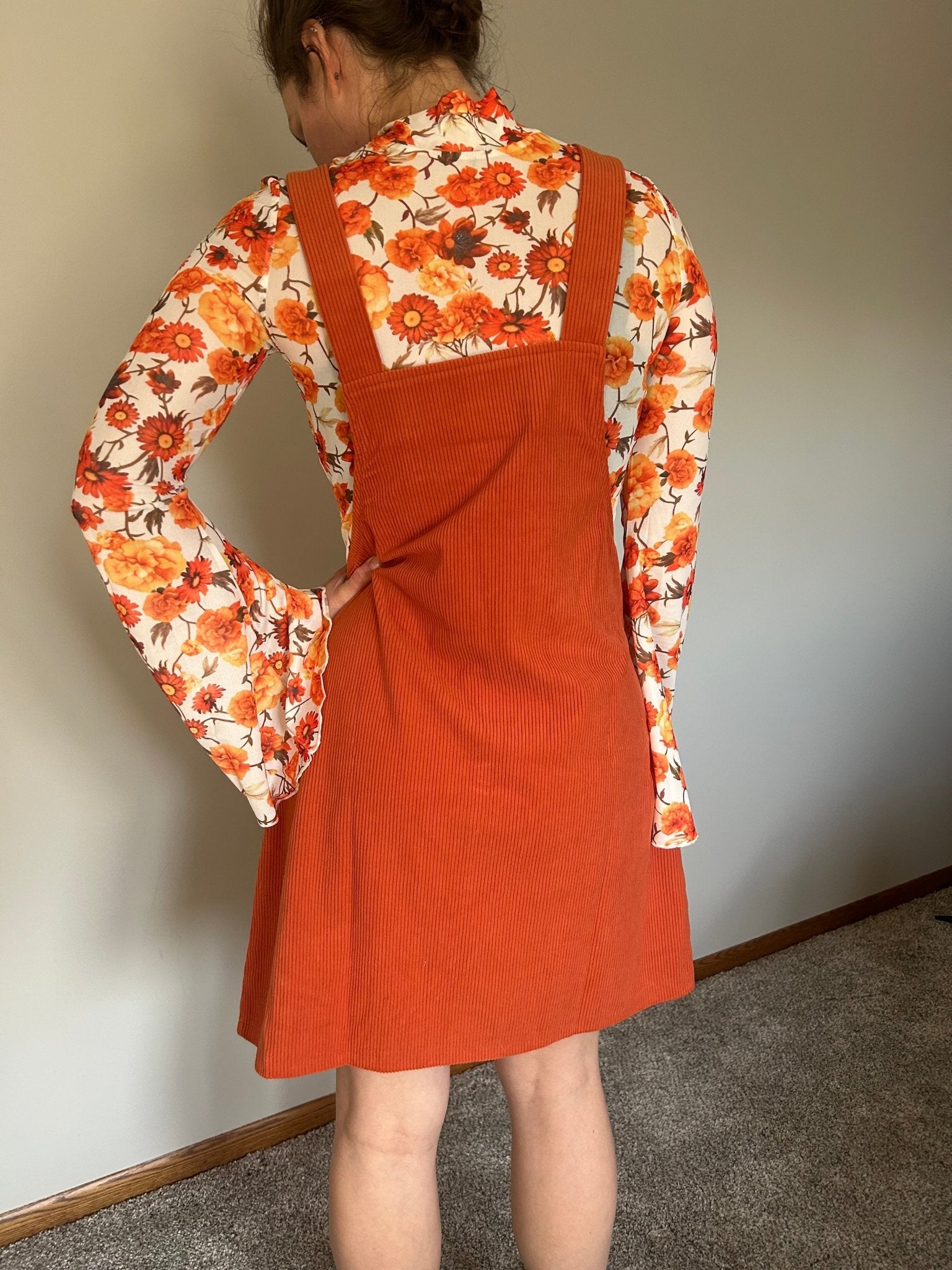 Corduroy Mini Overall Dress - My Store