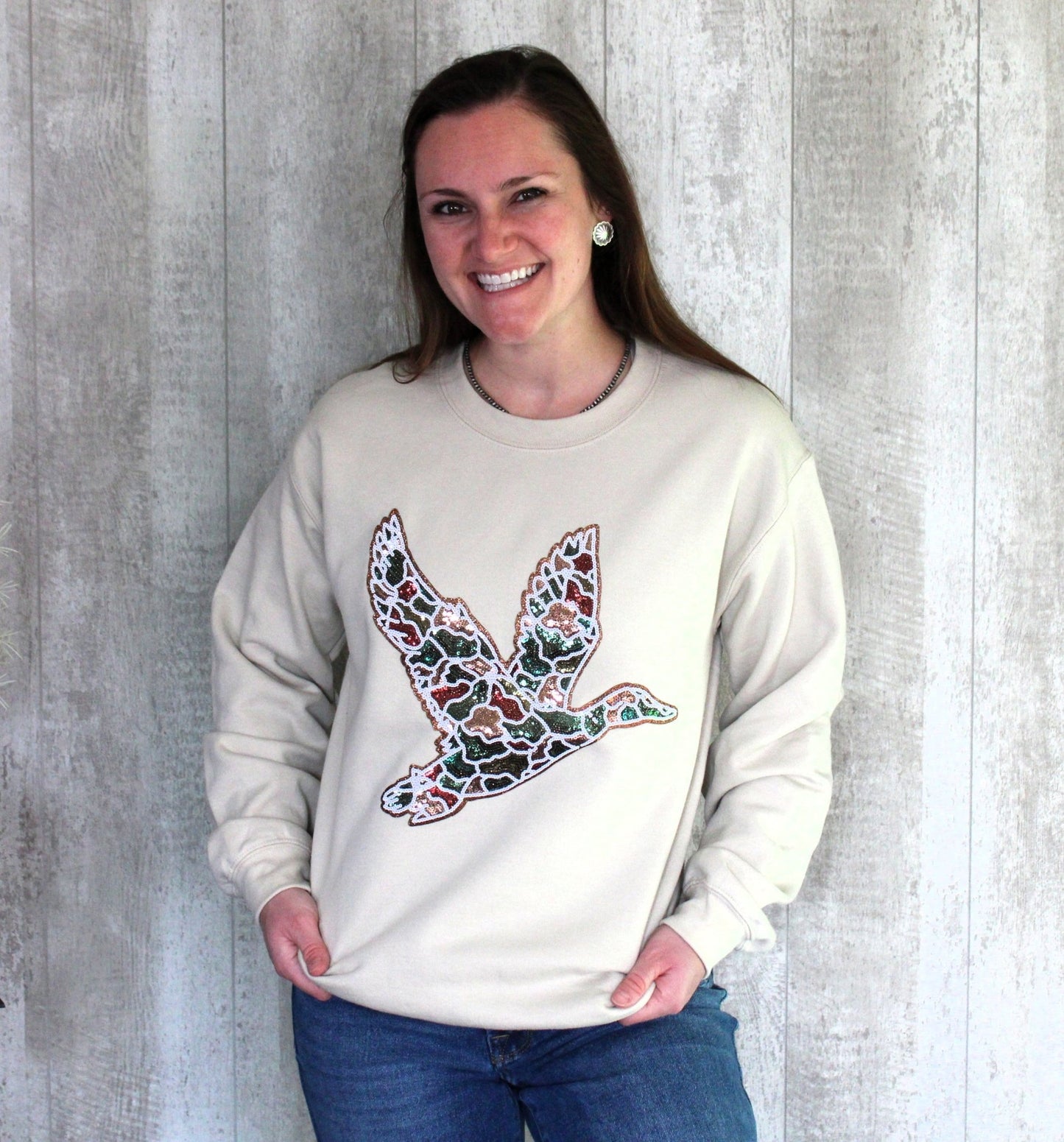 Duck Hunting Sequins Sweatshirt - Rugged Wrangler