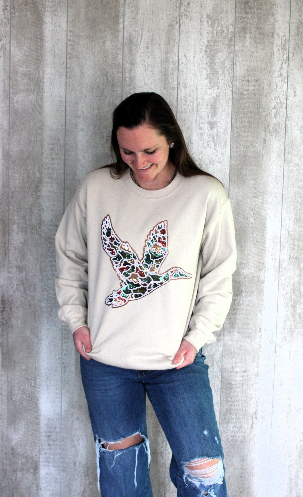 Duck Hunting Sequins Sweatshirt - Rugged Wrangler