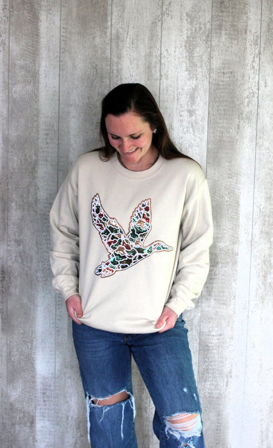 Duck Hunting Sequins Sweatshirt - Rugged Wrangler