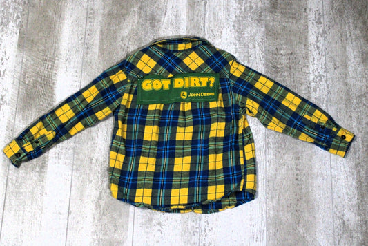 Got Dirt Upcycled Kids Graphic Flannel - Rugged Wrangler