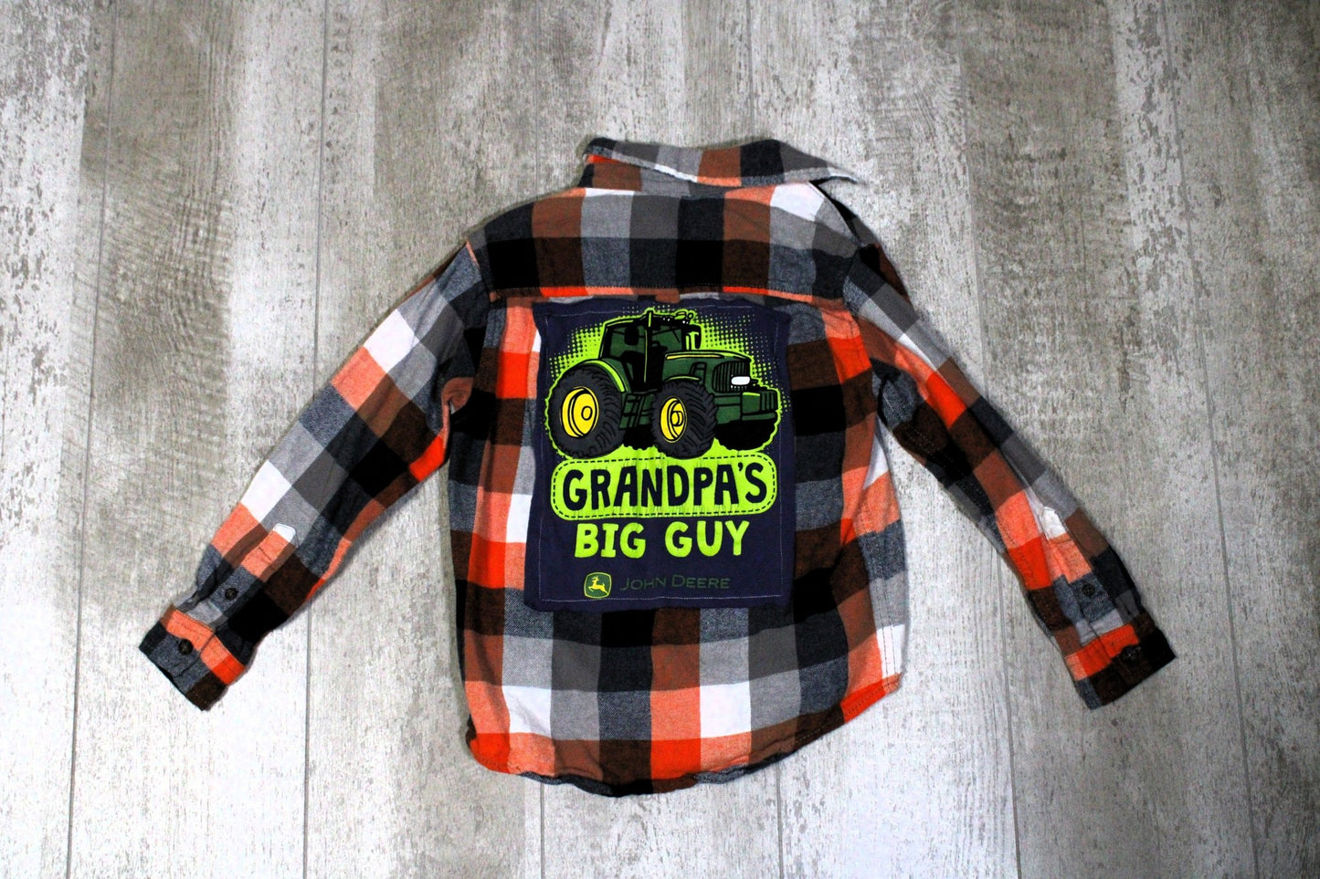 Grandpas Big Guy Upcycled Kids Graphic Flannel - Rugged Wrangler