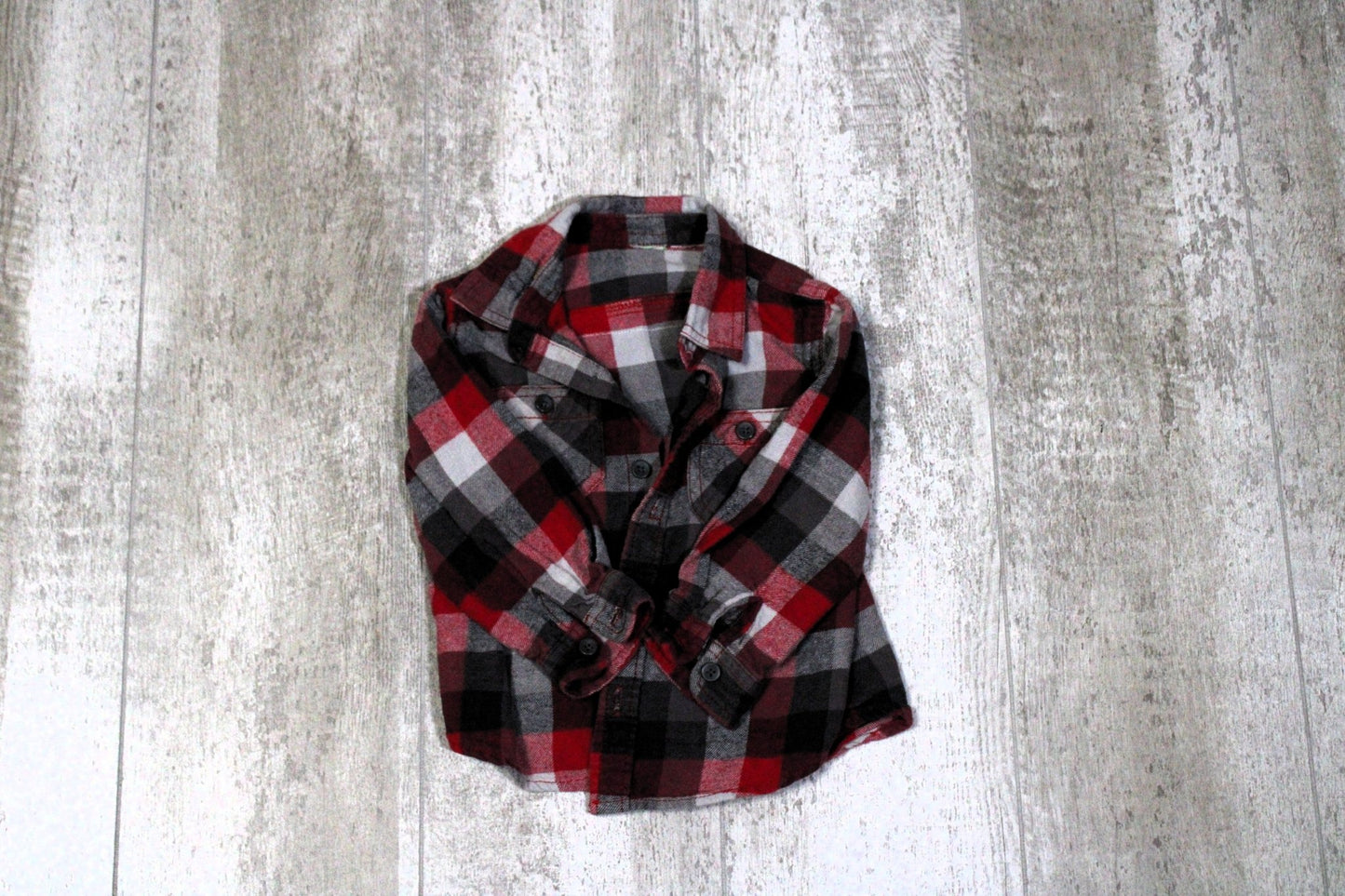 I'd Rather Be Tractor Pulling Upcycled Kids Graphic Flannel Shirt - Rugged Wrangler