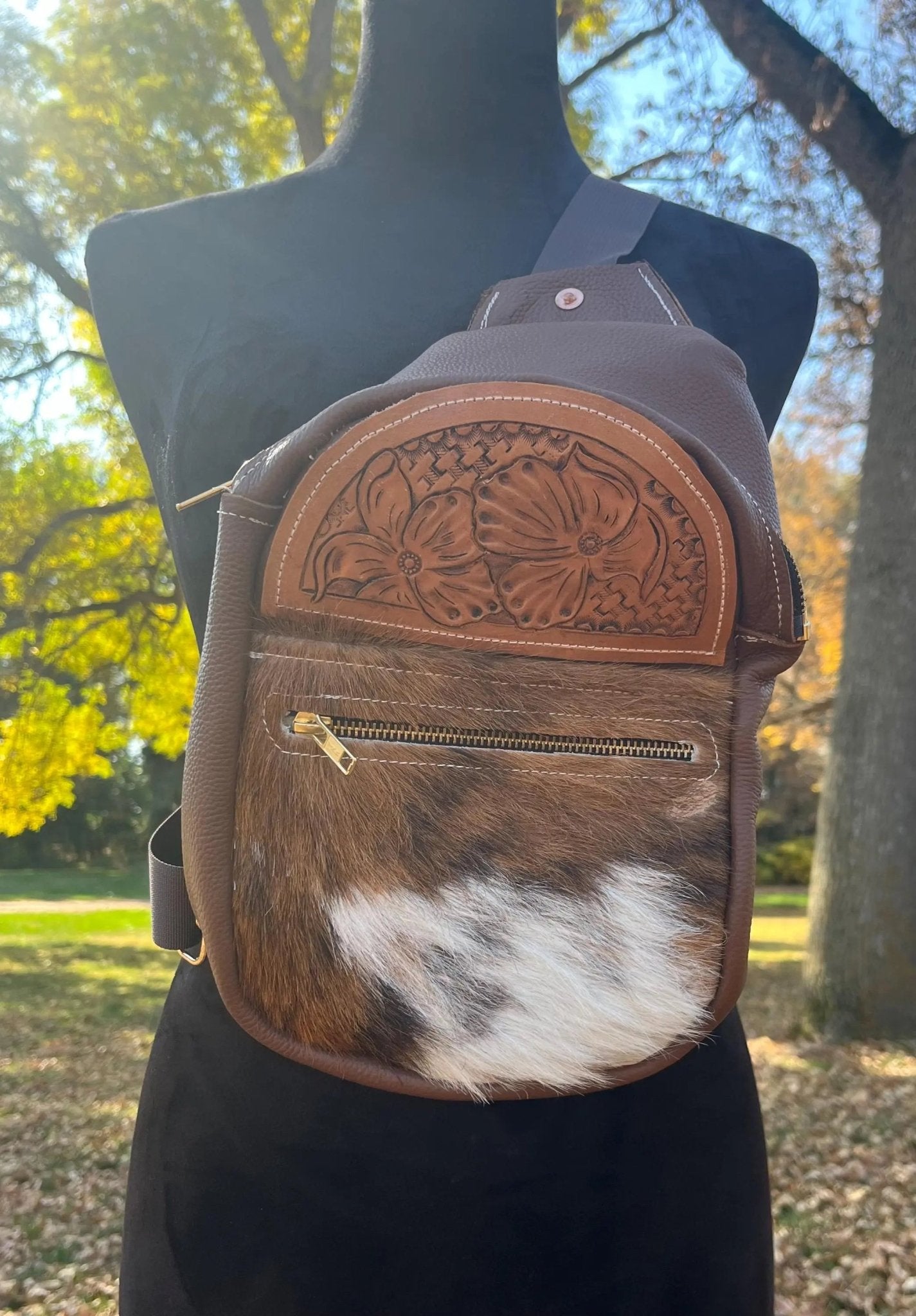 Leather crossbody leather sling bag - My Store