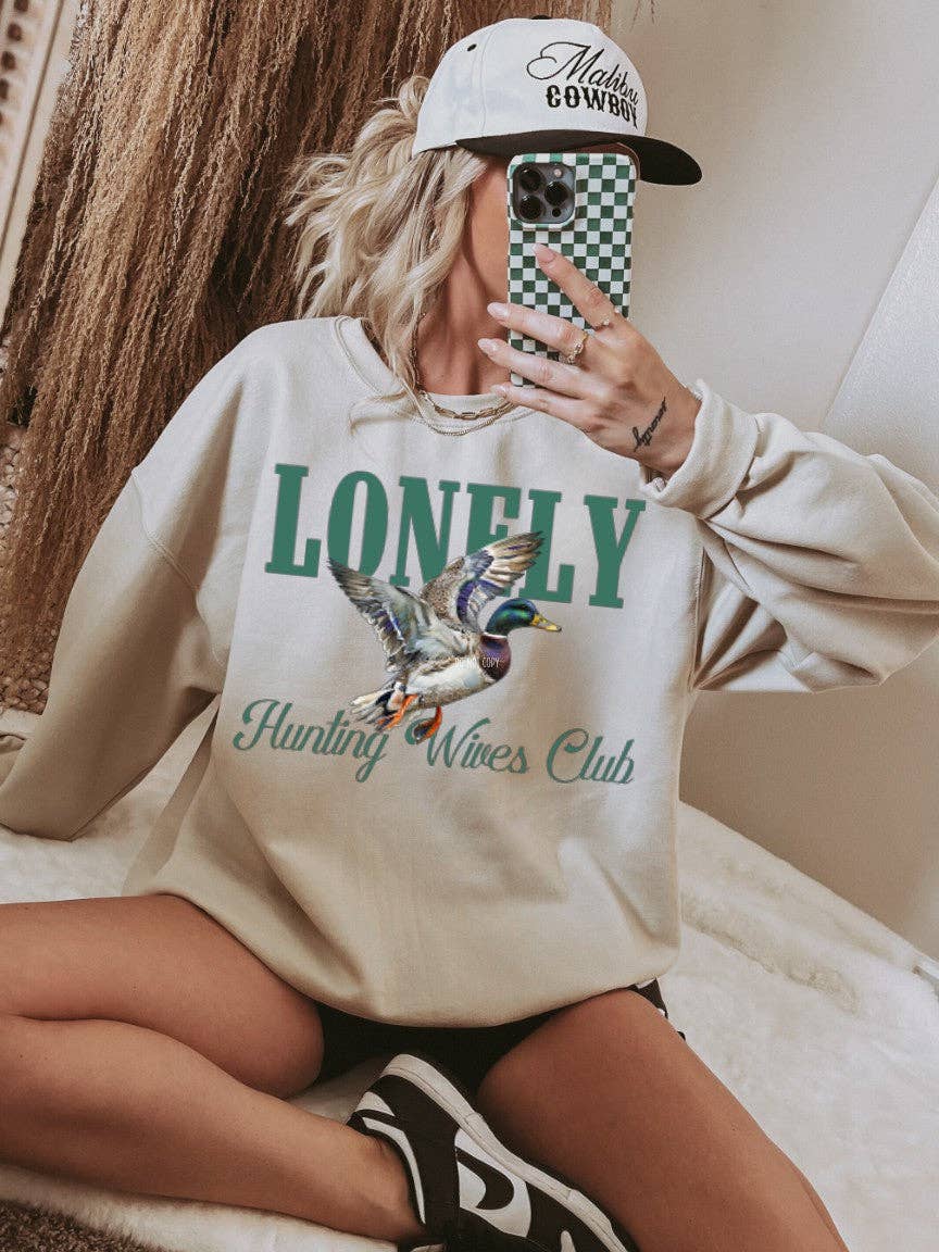 Lonely Duck Hunting Wives Camo Wholesale Sweatshirt - Rugged Wrangler