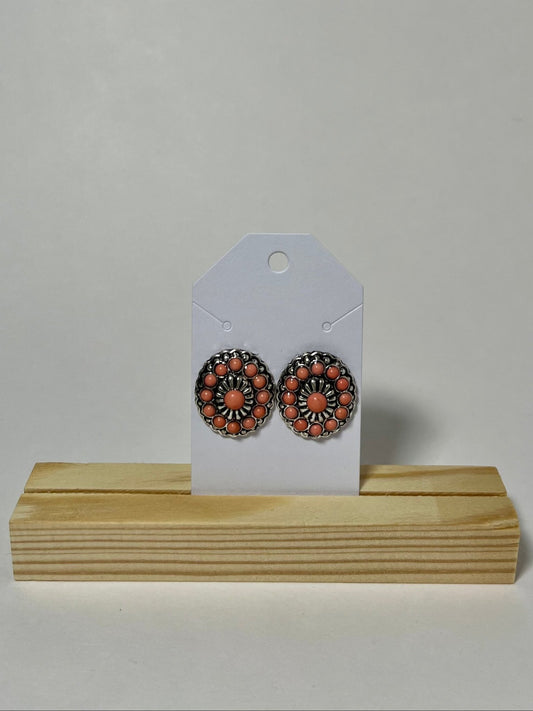 Orange Semi Stone Coche Earrings - My Store