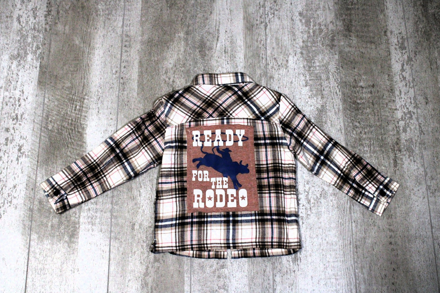 Ready For The Rodeo Upcycled Graphic Flannel - Rugged Wrangler