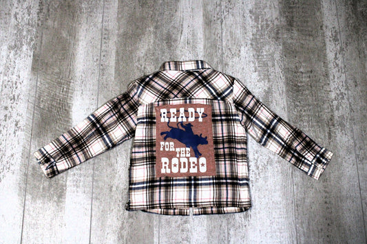 Ready For The Rodeo Upcycled Graphic Flannel - Rugged Wrangler