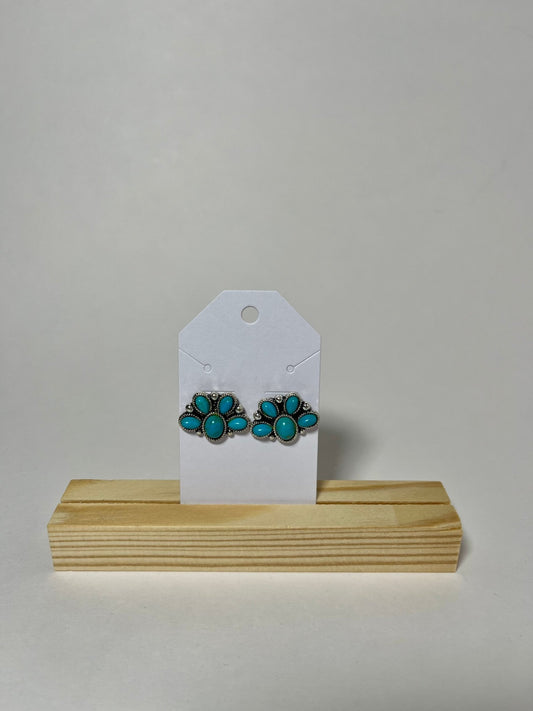 Semi Stone Concho Earrings - My Store
