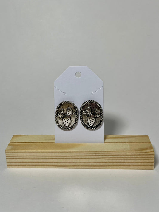 Silver Cactus Stud Earrings - My Store