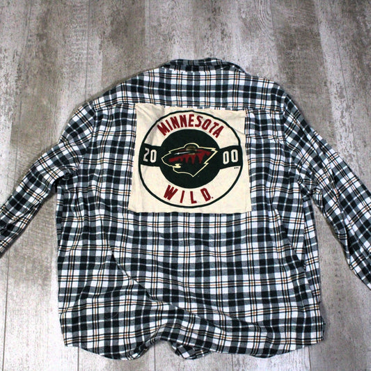 The Beatles Upcycled Graphic Flannel - Rugged Wrangler