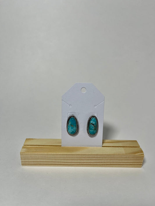 Turquoise Oval Stud Earrings - My Store