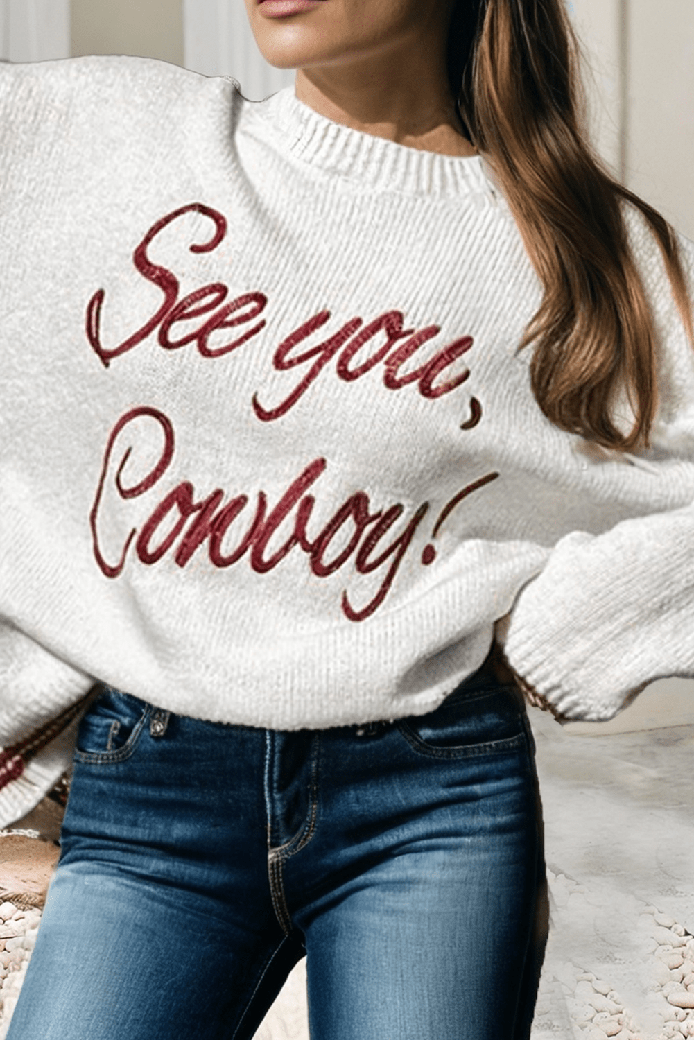 Vintage See You Cowboy Sweater - Rugged Wrangler