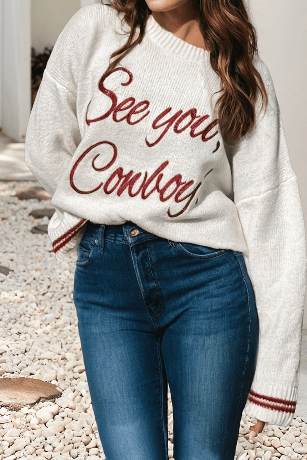Vintage See You Cowboy Sweater - Rugged Wrangler