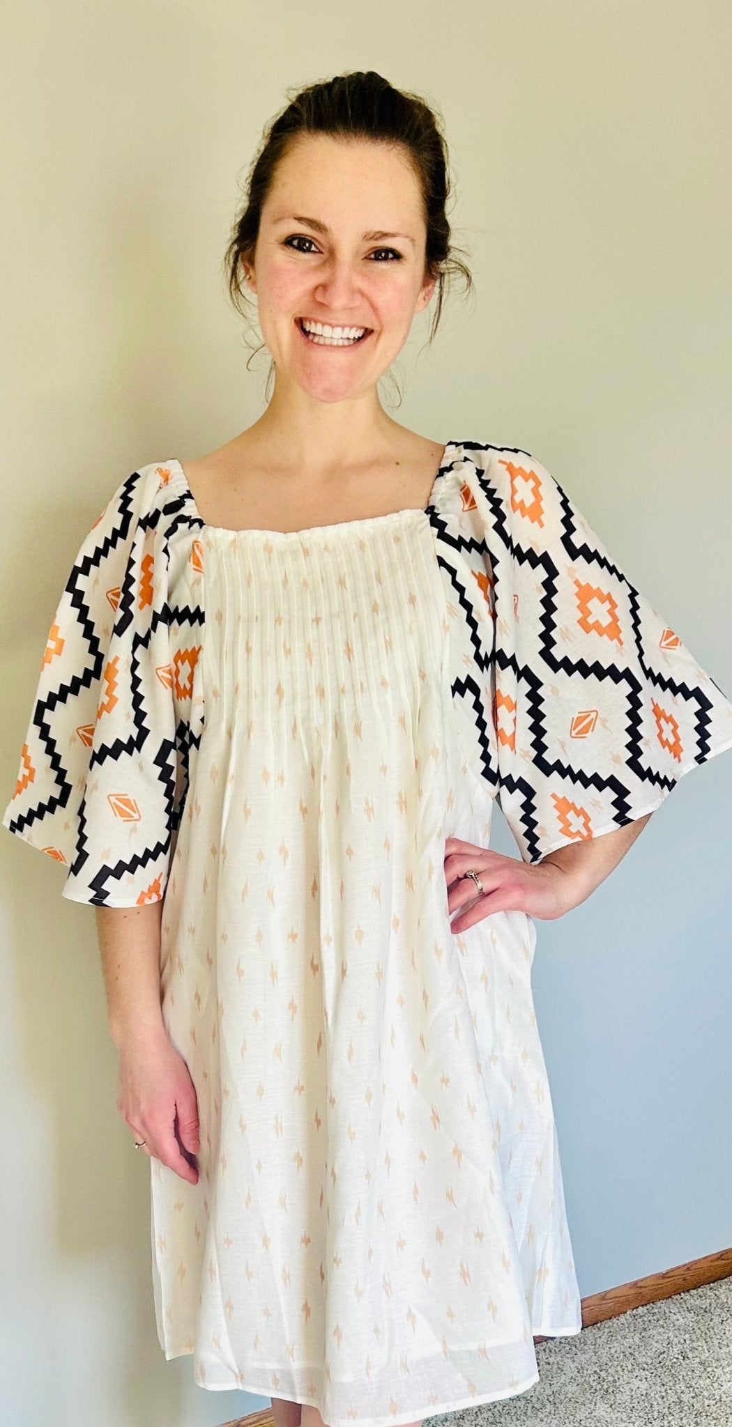 Western Aztec Pleated Mini Dress - My Store