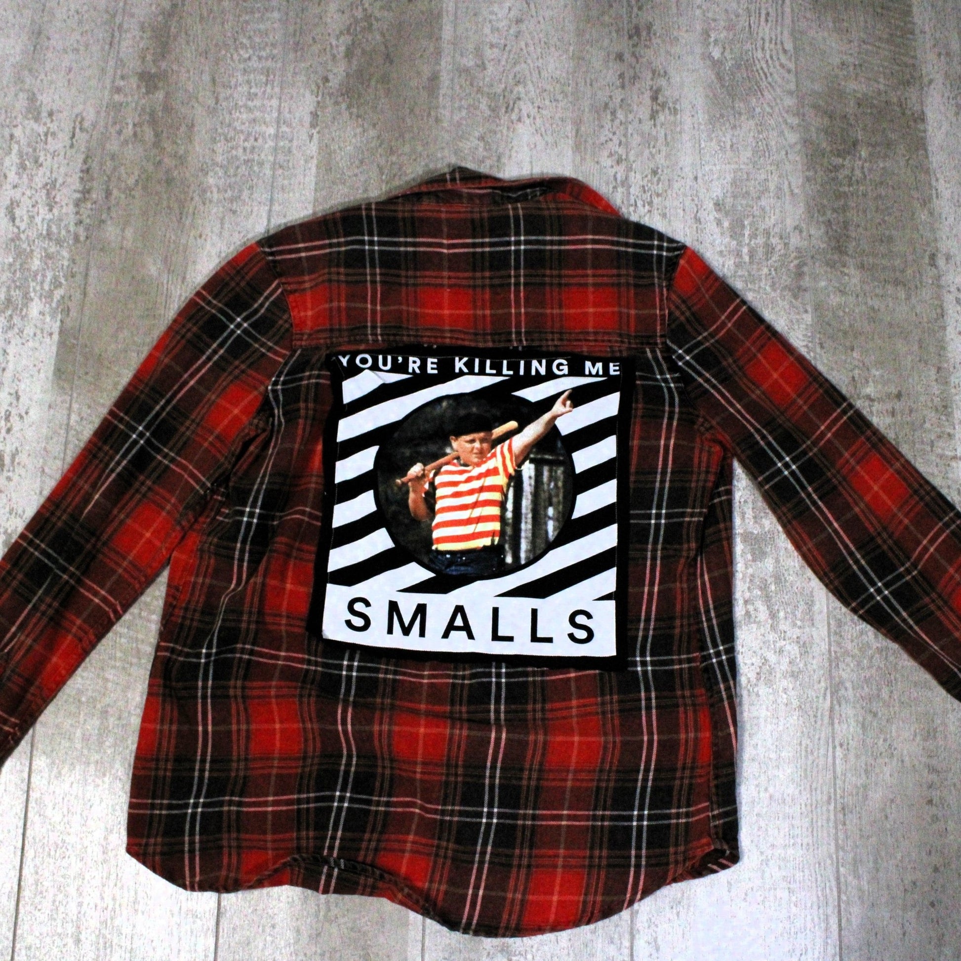 You're Killing Me Smalls Upcycled Graphic Flannel - Rugged Wrangler